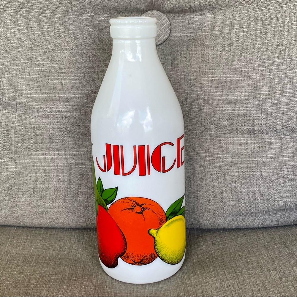 Vintage 70’s Juice White Glass Bottle Vase